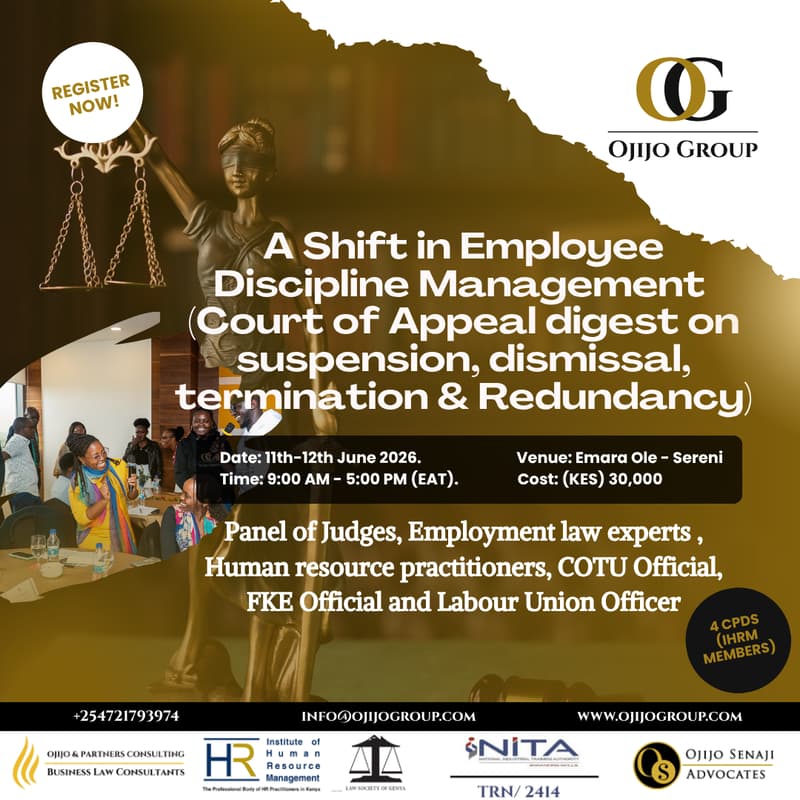 Cover Image for A Shift in Employee Discipline Management (Court of Appeal Digest on Suspension, Dismissal, Termination & Redundancy)