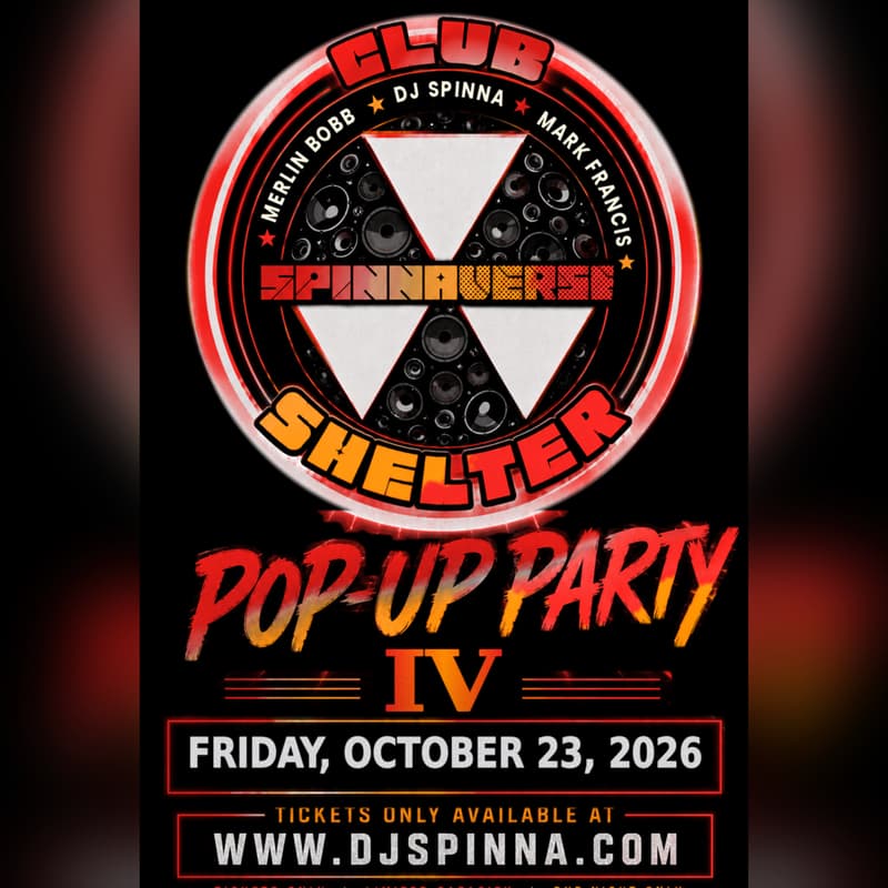 Cover Image for CLUB SHELTER PopUp Party-Part IV @ The SpinnaVerse - Friday, Oct 23rd - 9PM