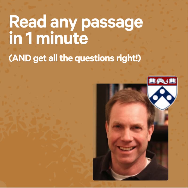 Cover Image for Read any passage in 1 minute (AND get all the questions right!)