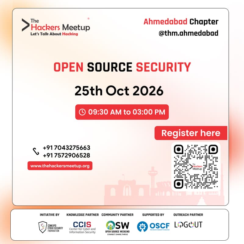 Cover Image for The Hacker Meetup Ahmadabad - October