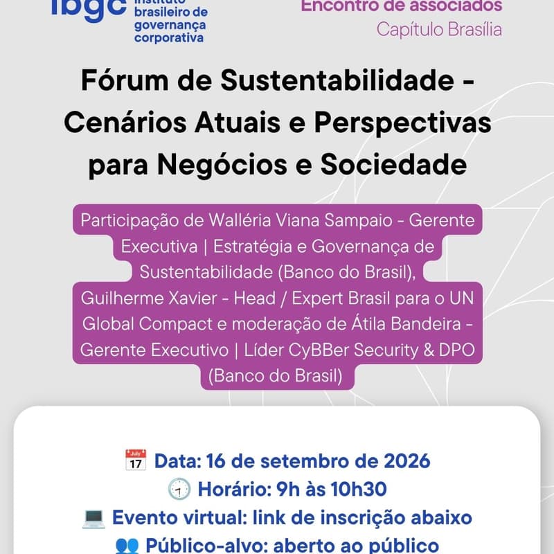 Cover Image for Fórum de Sustentabilidade – Cenários Atuais e Perspectivas para Negócios e Sociedade