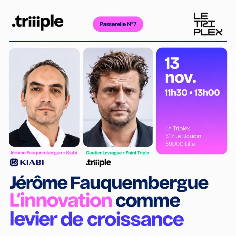 Cover Image for Masterclass "L'innovation comme levier de croissance" avec Jérôme Fauquembergue, Directeur Innovation de Kiabi
