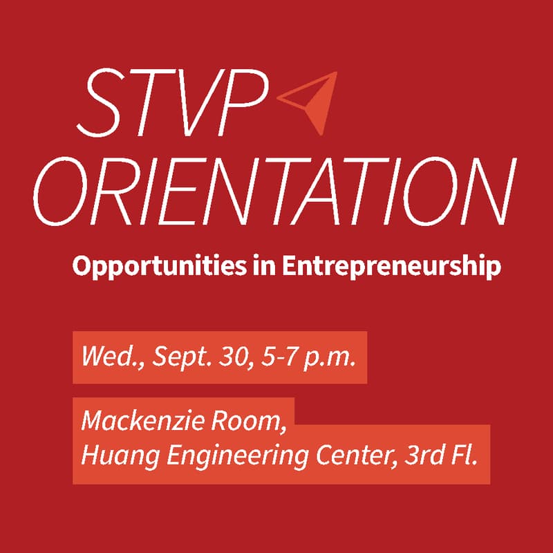 Cover Image for STVP Orientation: Opportunities in Entrepreneurship