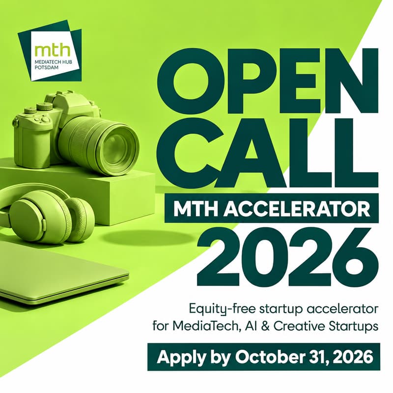 Cover Image for Startup Accelerator Germany 2026 | Open Call for MediaTech, AI & Creative Startups