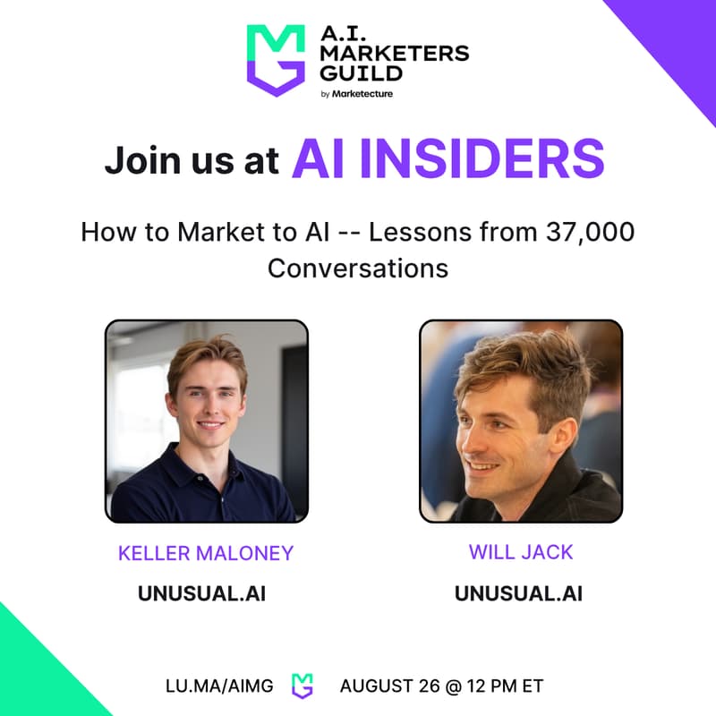 Cover Image for AI Insiders with Will Jack and Keller Maloney: How to Market to AI -- Lessons from 37,000 Conversations