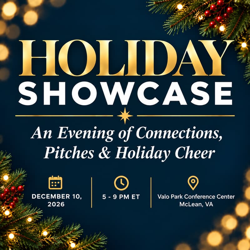 Cover Image for COMP Ticket Only - Big Idea CONNECTpreneur Holiday Showcase - Dec 10, IN PERSON in McLean, VA