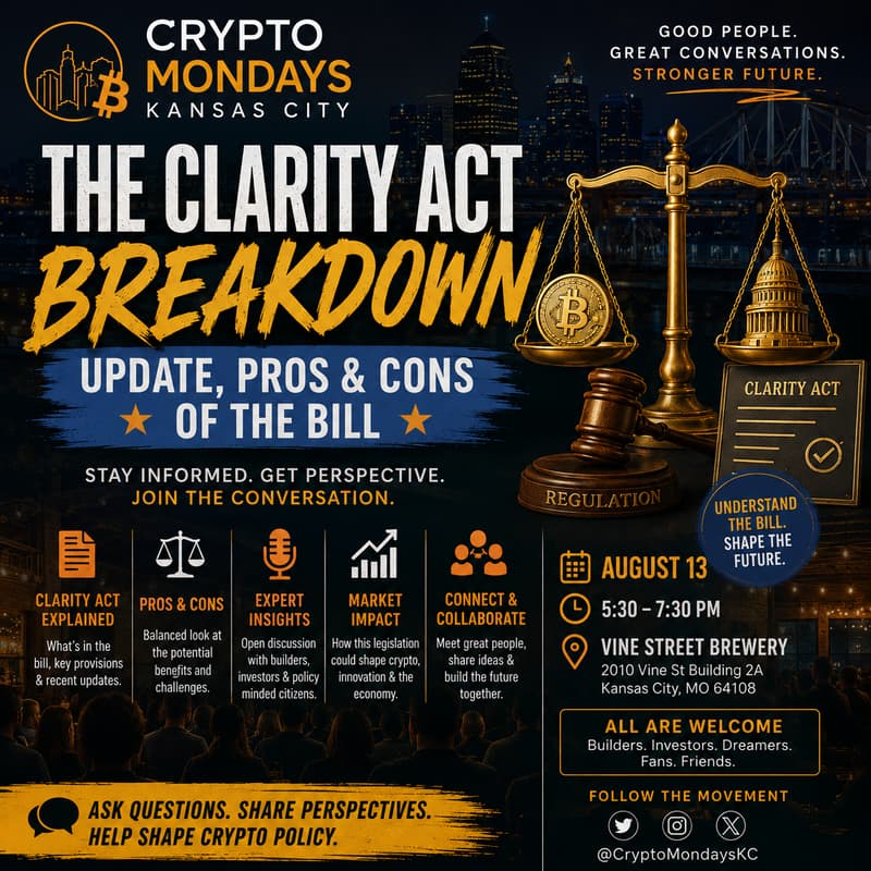 Cover Image for CryptoMondays KC: The CLARITY Act Breakdown