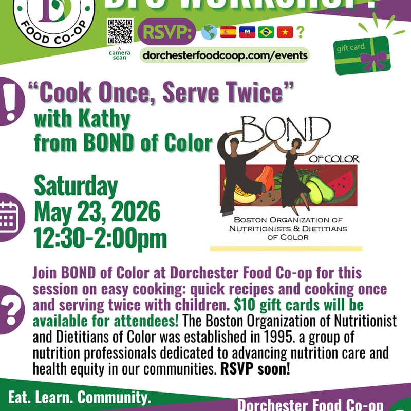 Cover Image for DFC WORKSHOP: "Cook Once, Serve TWICE" by BOND of Color