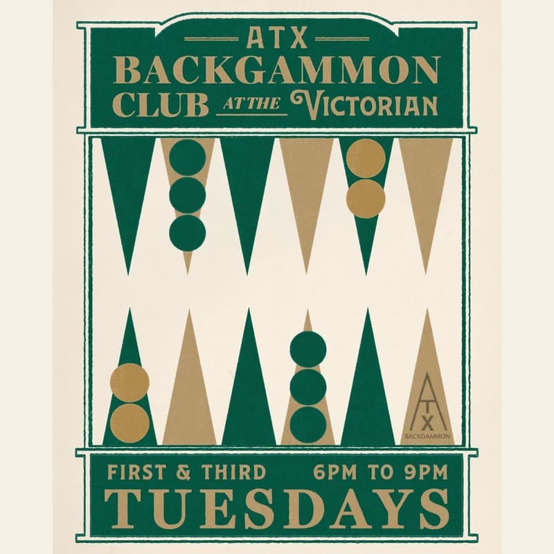 Cover Image for ATX Backgammon Club: Upstairs at the Victorian