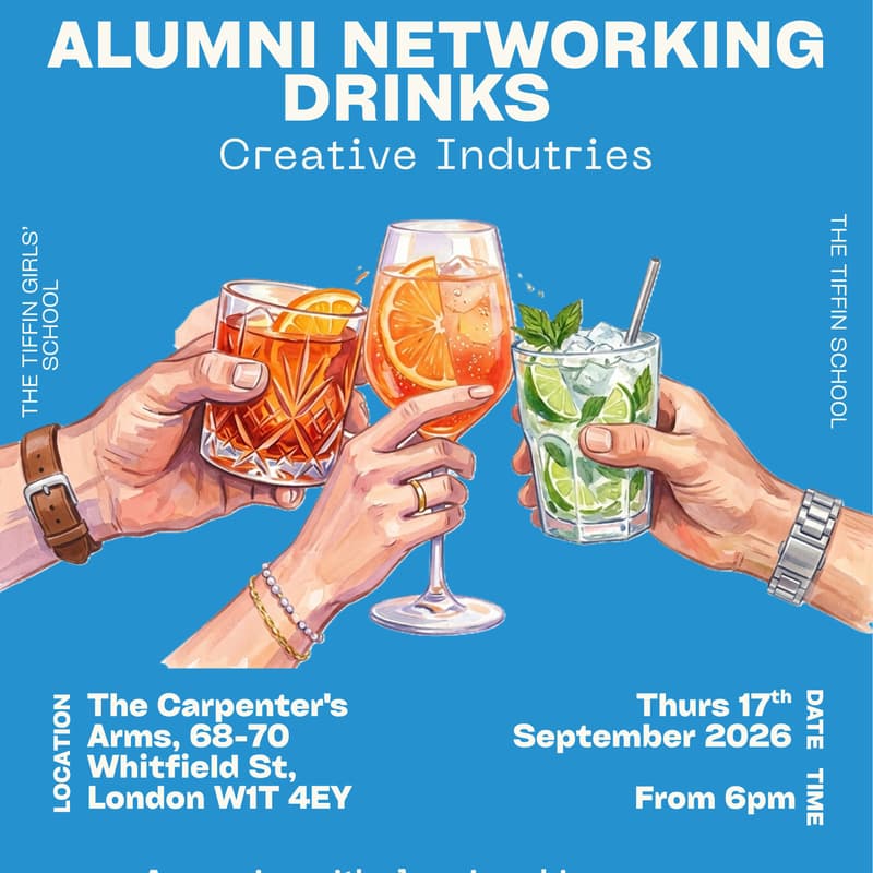 Cover Image for Tiffin Alumni Drinks - Creative Industries, Journalism & Sports