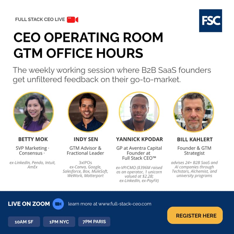 Cover Image for [Weekly] GTM Office Hours | CEO Operating Room (Members Only)