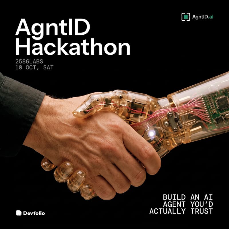 Poster for the event named AgntID Hackathon
