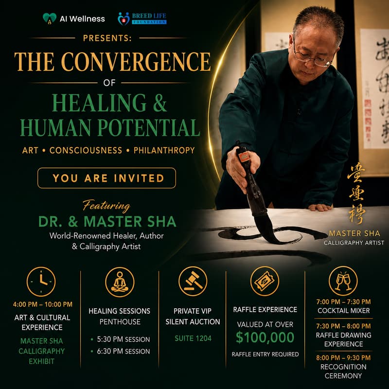 Cover Image for BREED LIFE FOUNDATION × AI WELLNESS PRESENTS: THE CONVERGENCE OF HEALING & HUMAN POTENTIAL Art • Consciousness • Philanthropy
