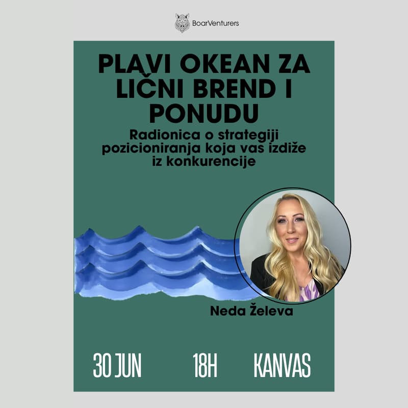 Cover Image for Plavi okean za lični brend i ponudu: Radionica o strategiji pozicioniranja koja vas izdiže iz konkurencije