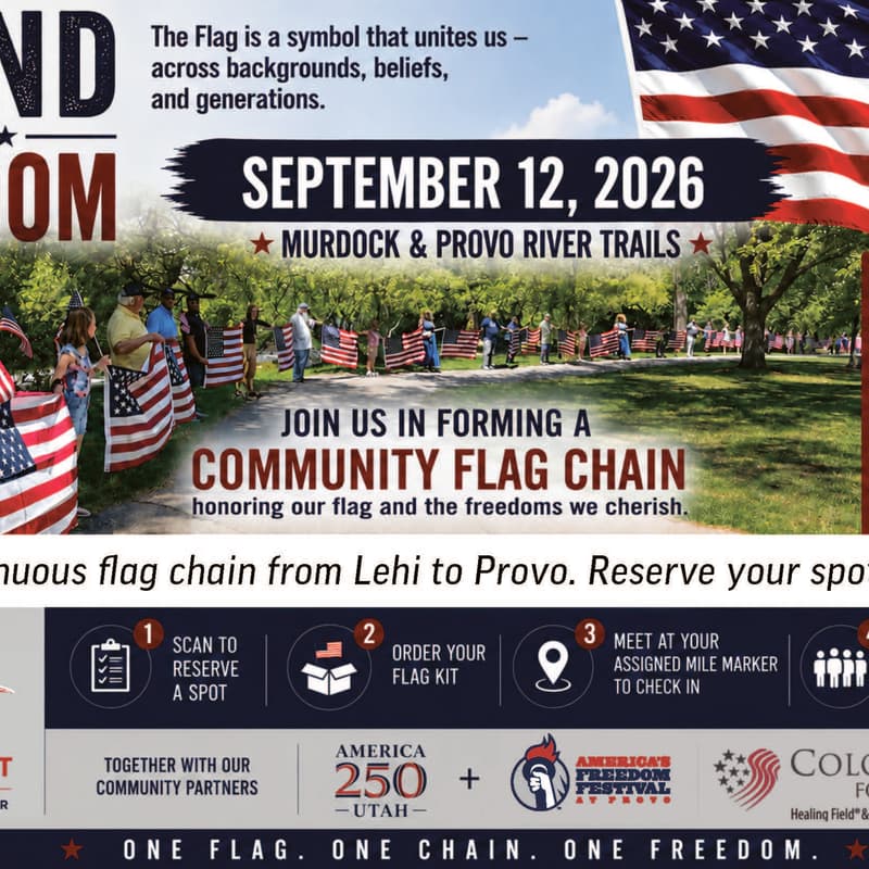 Cover Image for Stand for Freedom - 17.76-mile Flag Chain