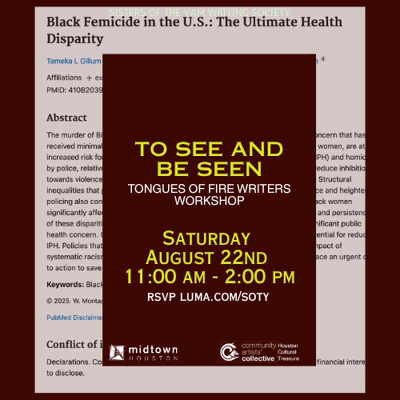 Cover Image for Tongues of Fire Writers Workshop: To See and Be Seen