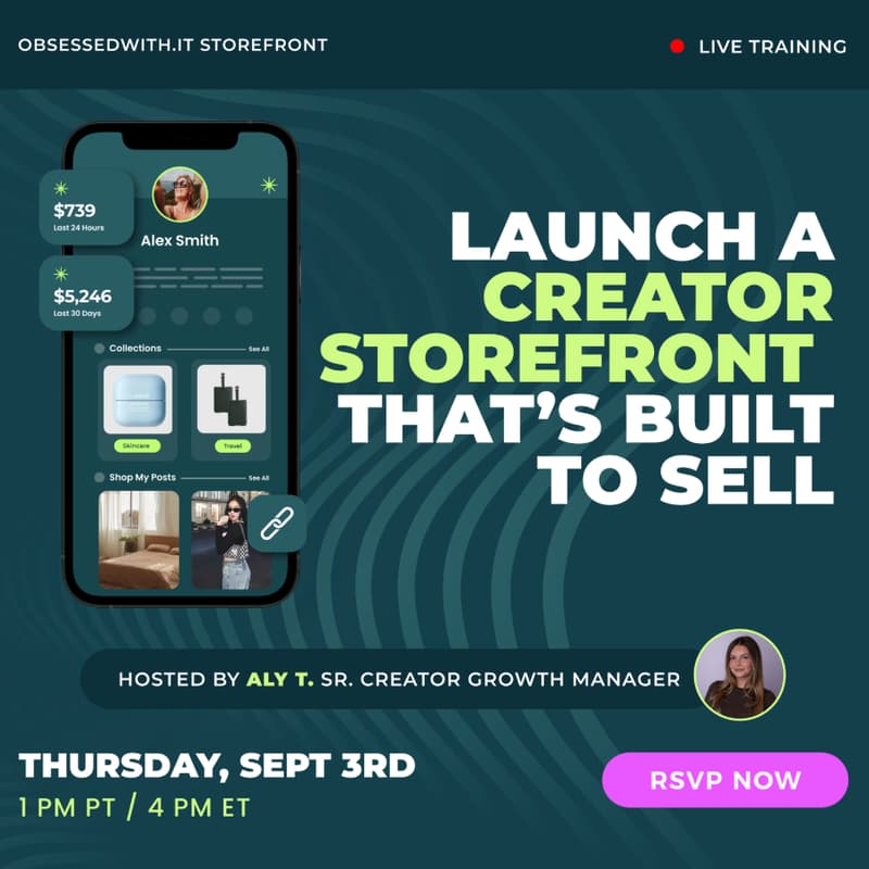 Cover Image for Live Training: ObsessedWith.It Creator Storefront