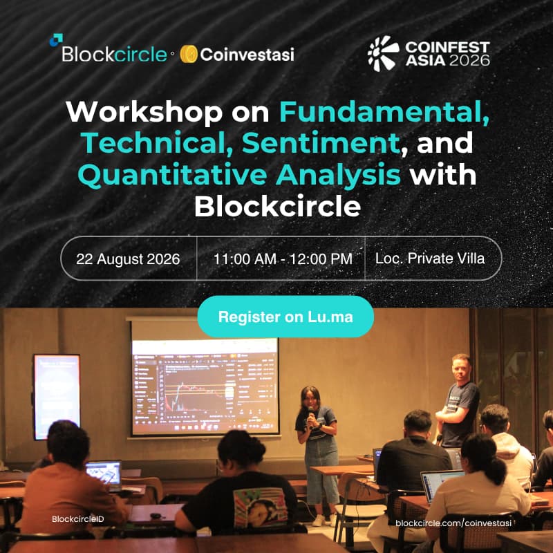 Cover Image for CRYPTO TRADING WORKSHOP | On Fundamental, Technical, Sentiment, and Quantitative Analysis with Blockcircle | Coinfest 2026