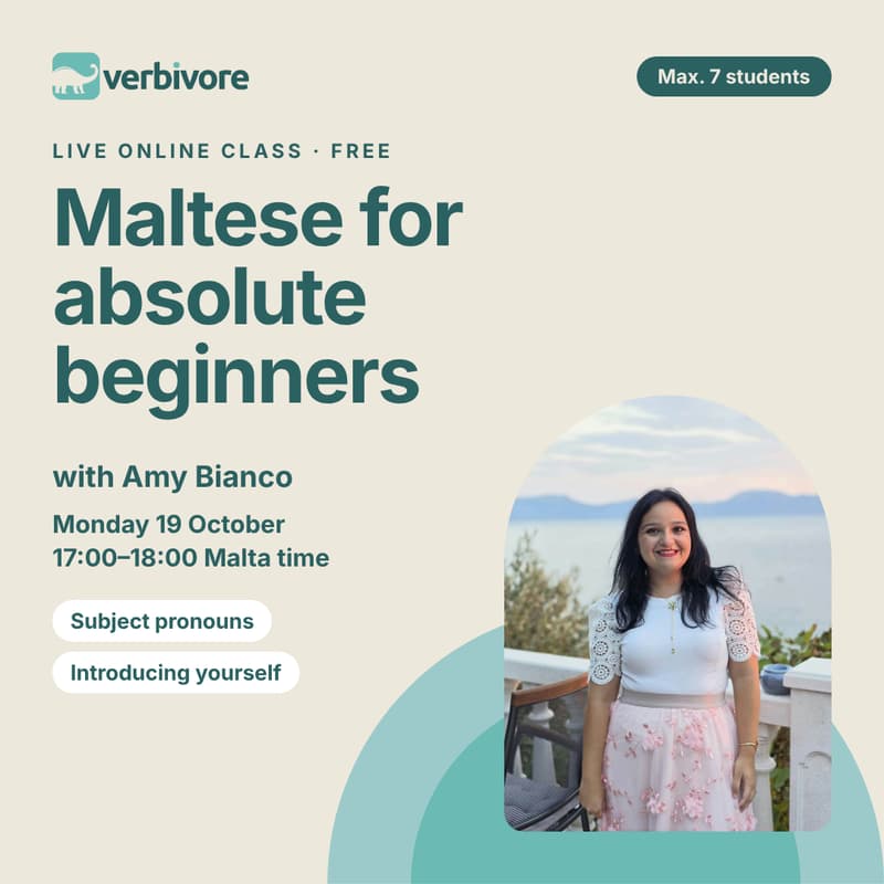 Cover Image for Maltese for Absolute Beginners - free live class with Amy Bianco