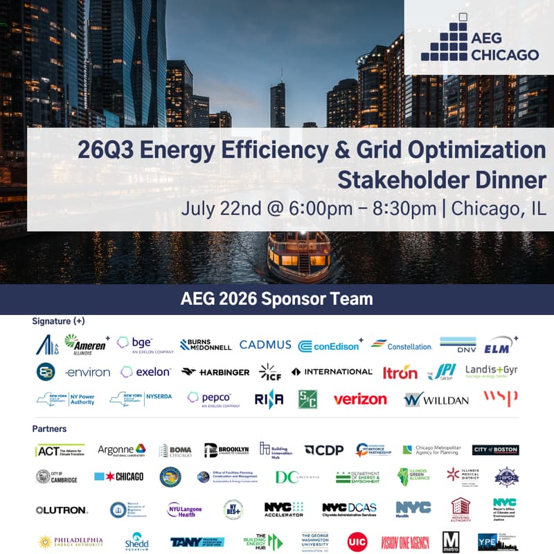 Cover Image for 26Q3 Chicago Dinner: Energy Efficiency & Grid Optimization