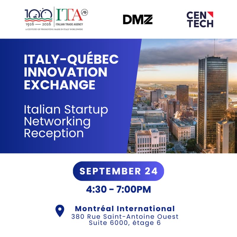 Cover Image for Italy-Québec Innovation Exchange: Italian Startup Networking Reception