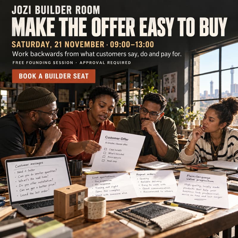 Cover Image for Jozi Builder Room | Make the Offer Easy to Buy
