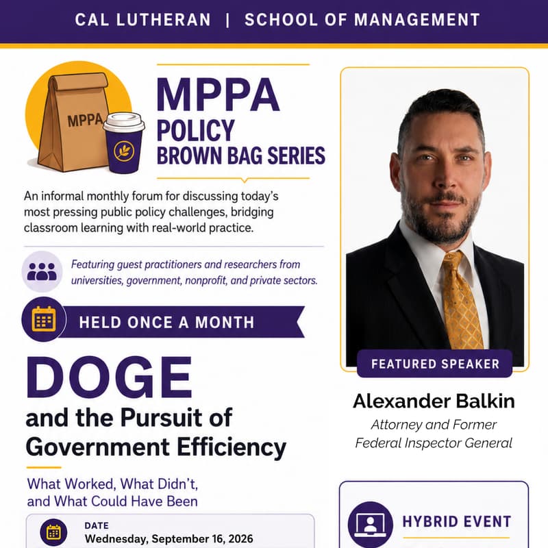 Cover Image for CLU MPPA Policy Brown Bag: Alexander Balkin on Government Efficiency