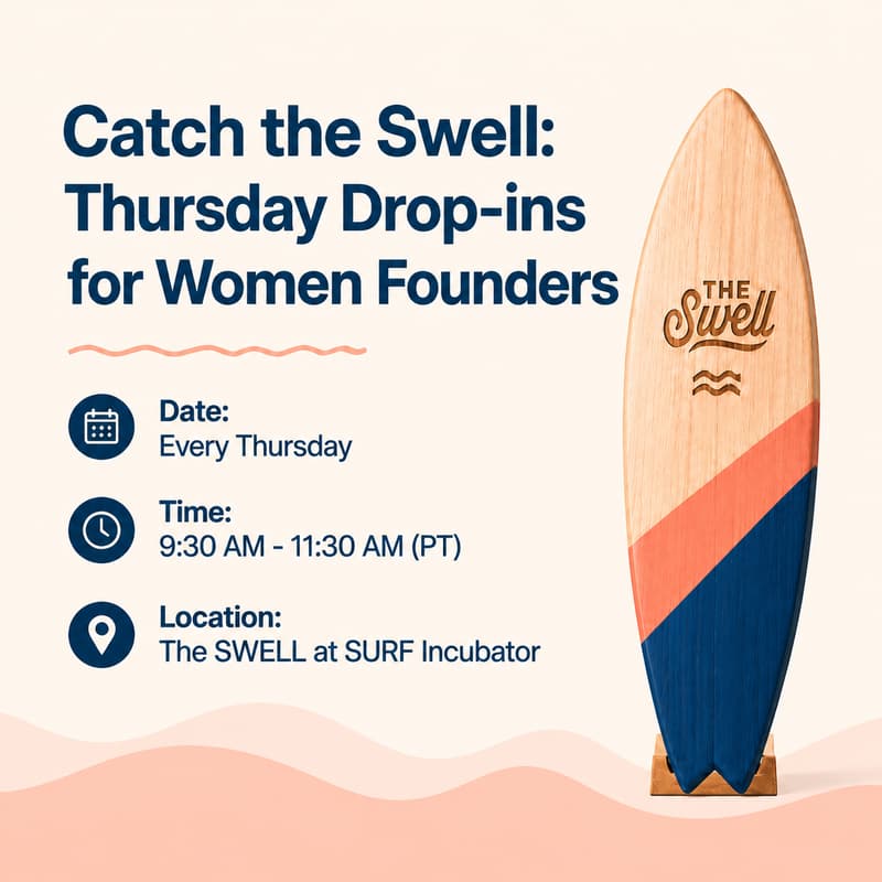 Cover Image for Catch the SWELL: Thursday Drop-in for Women Founders