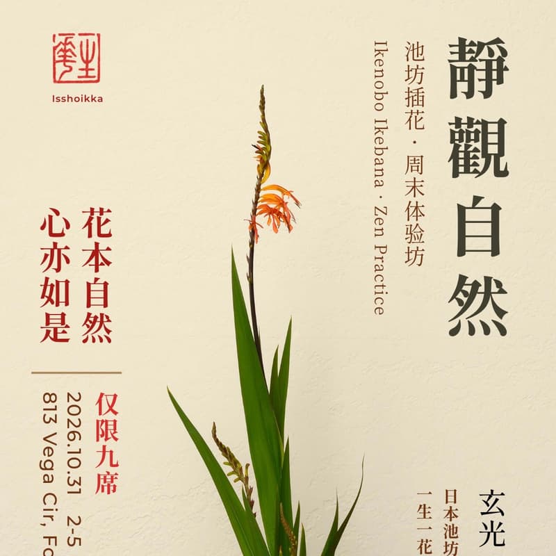 Cover Image for 静观自然 · 池坊插花周末体验坊 🪷