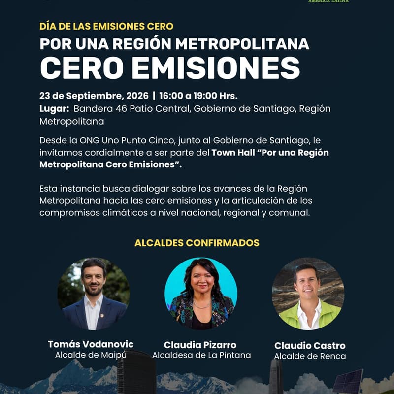 Cover Image for Town Hall COP Santiago 2026: Energía limpia, asequible y justa para la Región Metropolitana