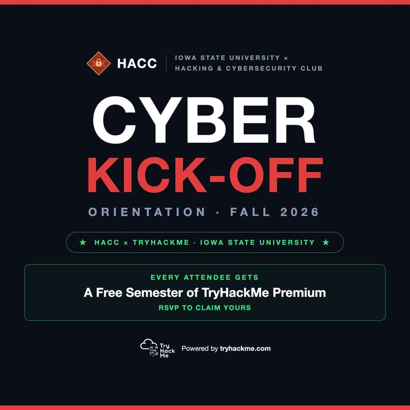 Cover Image for Cyber Orientation F2026 - HACC x THM