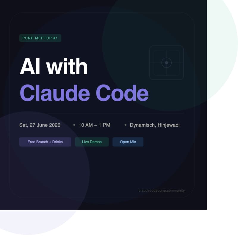 Cover Image for AI with Claude Code — Pune Meetup #1