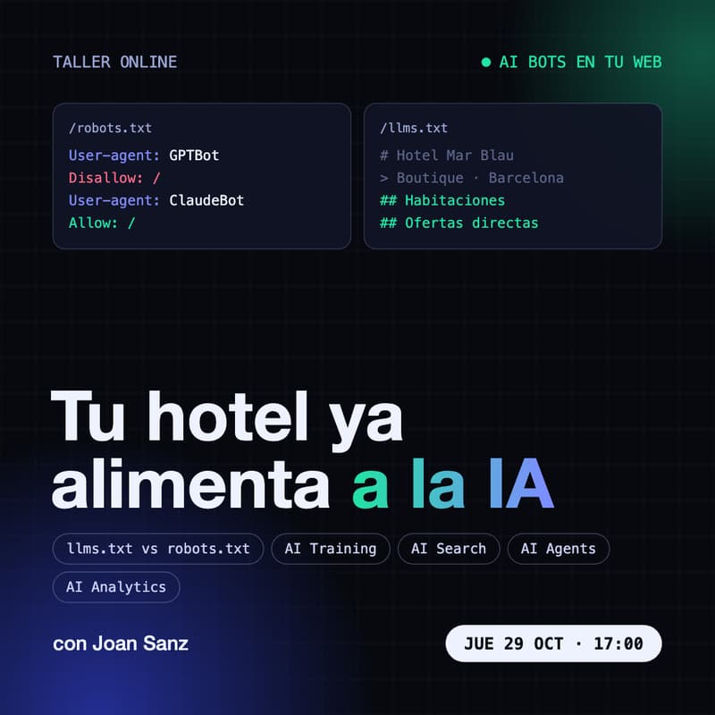 Cover Image for Cómo optimizar el tráfico web y aumentar las conversiones de reservas con ChatGPT, Claude Code, AI Overviews y Gemini.