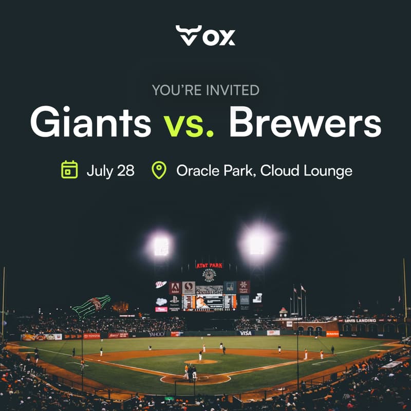Cover Image for Join OX Security for a Private Evening at the San Francisco Giants vs. Milwaukee Brewers Game | Tuesday, July 28 | Cybersecurity Leaders