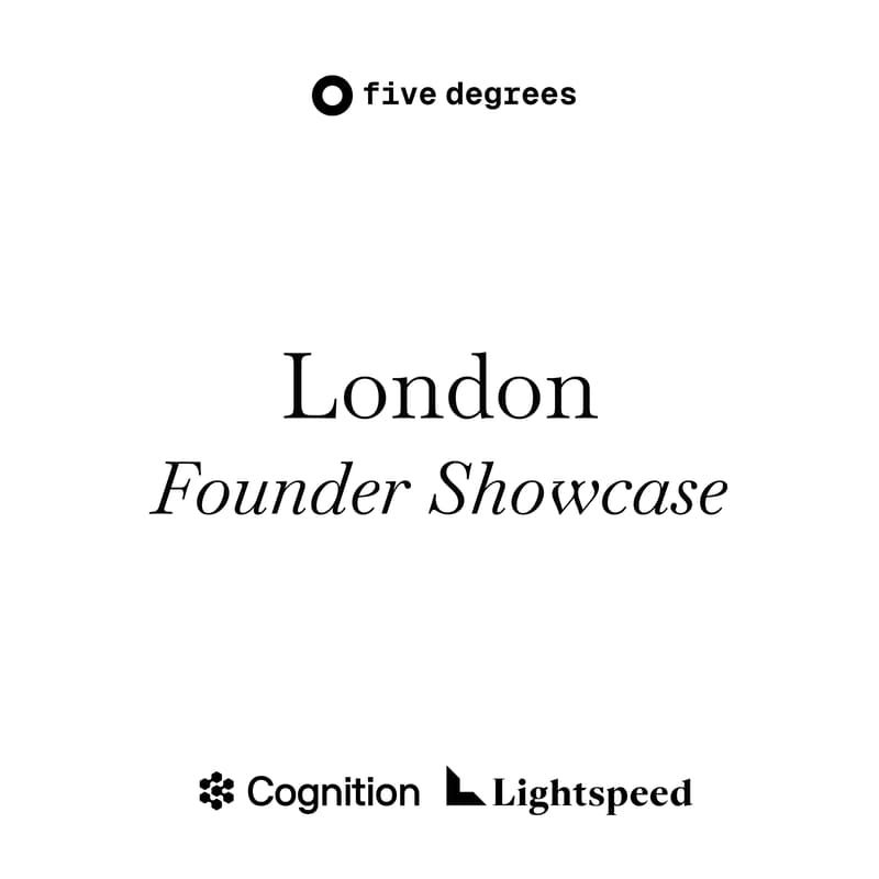 Cover Image for five degrees: Founder Showcase | London