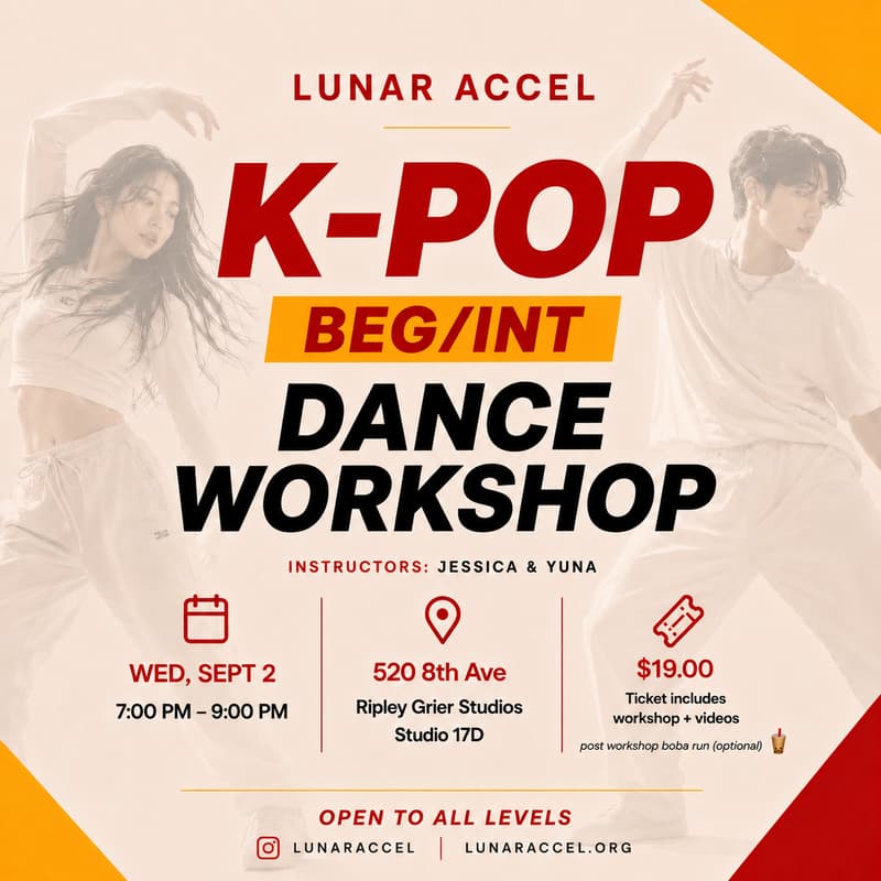 Cover Image for 💃 Lunar Accel K-pop Beg/Int Dance Workshop