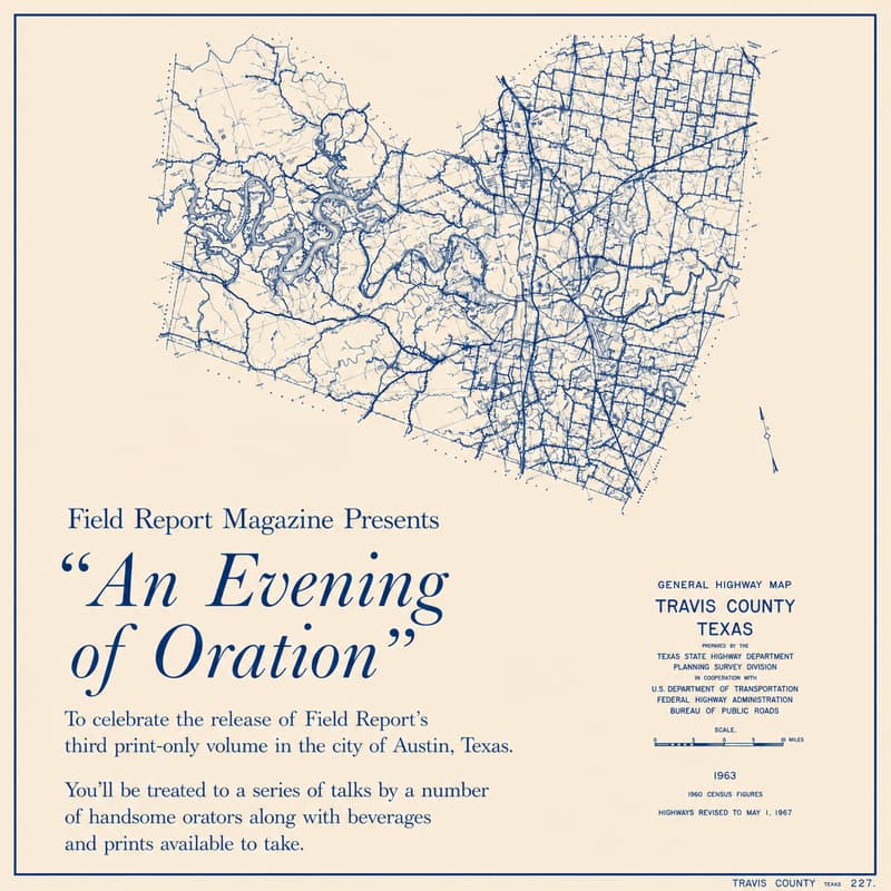 Cover Image for FIELD REPORT MAGAZINE 3: Launch Party and Evening of Oration