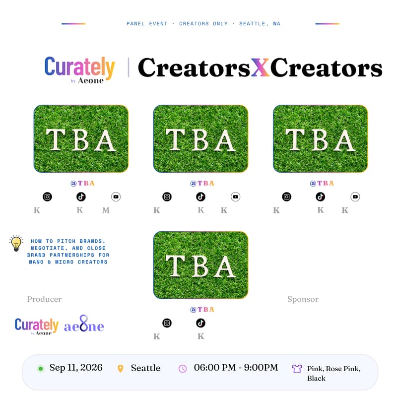 Cover Image for Aeone Curately CreatorsXCreators Panel and Mixer: How to pitch brands, negotiate, and close brand partnerships