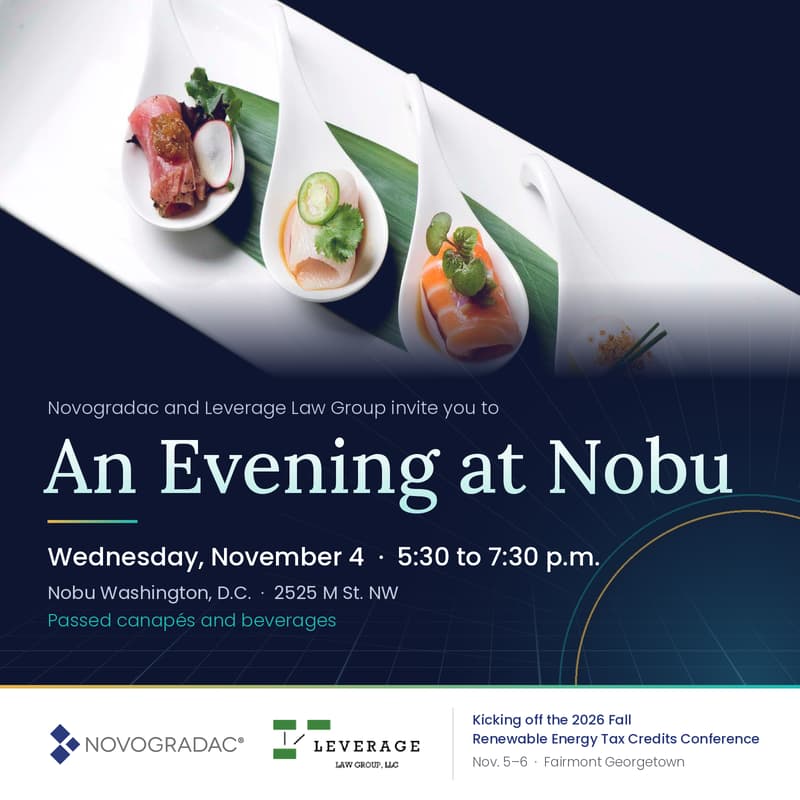 Cover Image for Kickoff Reception at Nobu | Novogradac & Leverage Law Group