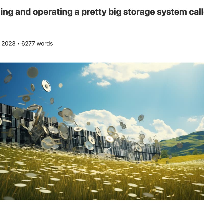 Cover Image for System Discussion - Building and operating a pretty big storage system called S3