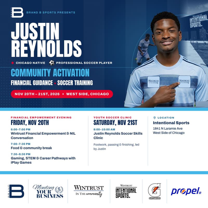 Cover Image for Justin Reynolds Community Activation: Financial Empowerment + Youth Soccer Clinic
