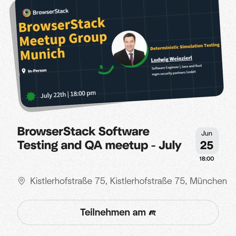 Cover Image for BrowserStack QA Meetup - Munich - July