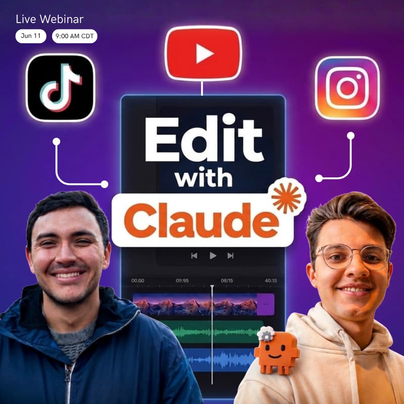 Cover Image for How we edit videos with Claude for Youtube, TikTok, and Instagram