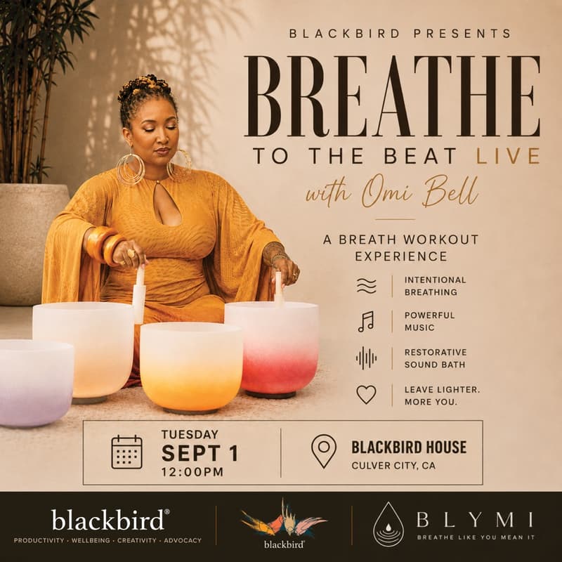 Cover Image for Breathe to the Beat: Breathwork, Music and Sound Bath Experience at Blackbird