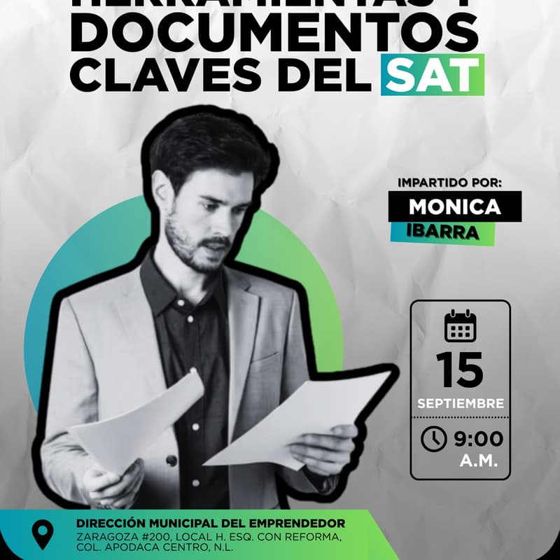 Cover Image for HERRAMIENTAS Y DOCUMENTOS CLAVES DEL SAT (PRESENCIAL)