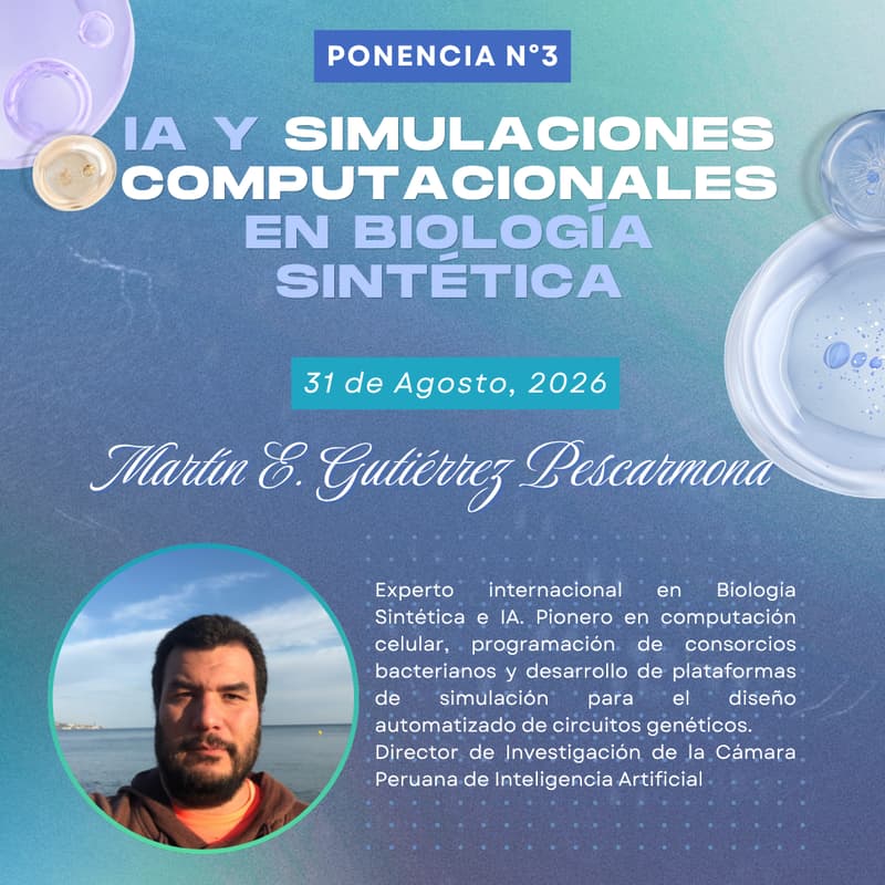 Cover Image for "Puentes Científicos: Biología Sintética en LATAM" - AI in silico: generando un nuevo toolkit para la biología sintética