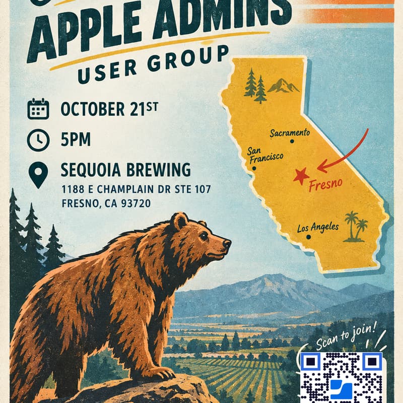 Cover Image for Central Valley Apple Admin User Group In Person Meet up