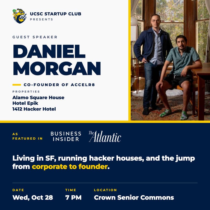 Cover Image for Speaker: Daniel Morgan, SF Accelr8 Hacker House Founder