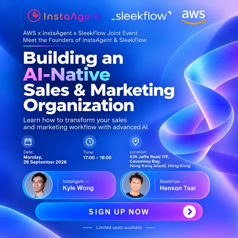 Cover Image for Building an AI-Native Sales & Marketing Organization | AWS x InstaAgent x SleekFlow