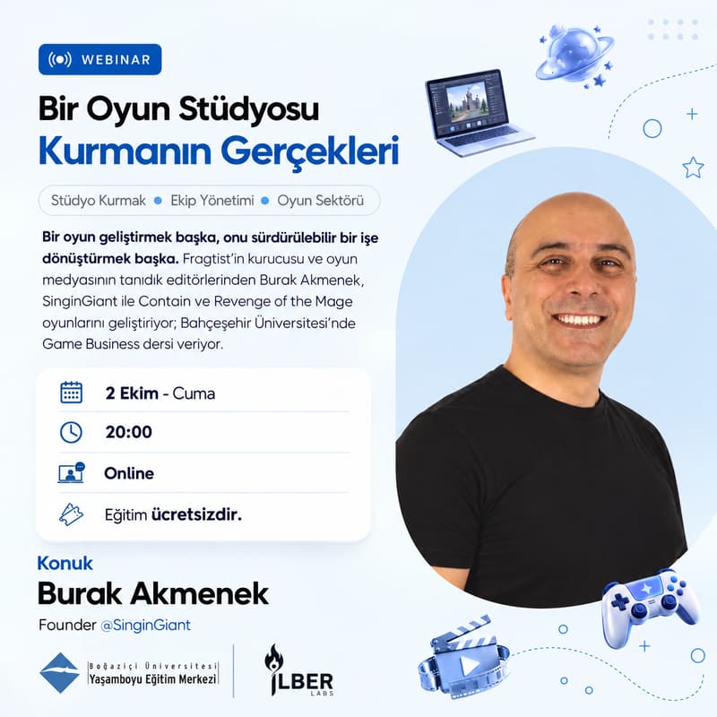 Cover Image for Oyun Stüdyosu Kurmanın Gerçekleri · Burak Akmenek
